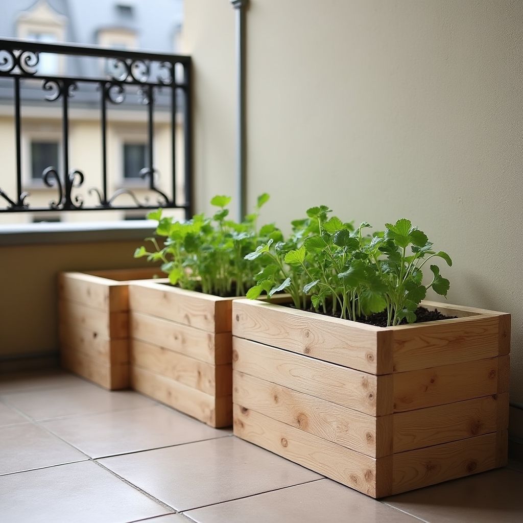 Hochbeet auf einem Altbaubalkon in Wien